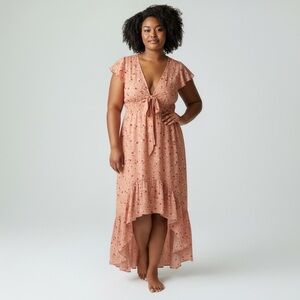 Peach floral maxi dress 🍑